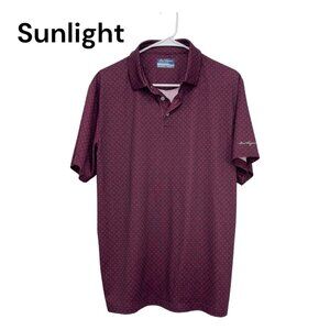 Ben Hogan Performance Mens M Polo Golf Shirt Maroon Short Sleeve Stretch Comfy